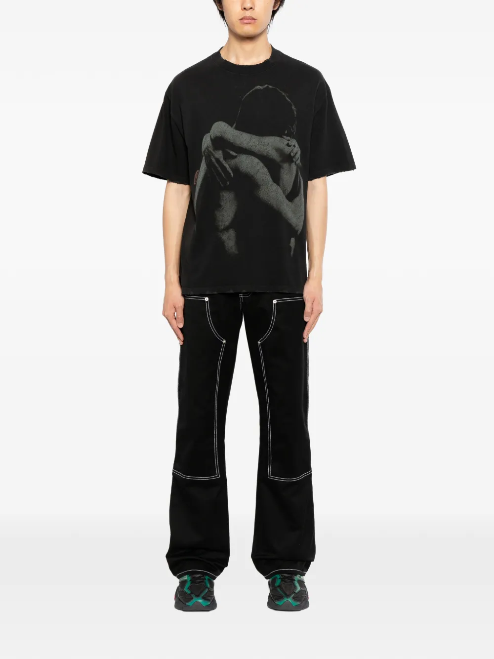 WARMAN graphic T-shirt - Zwart