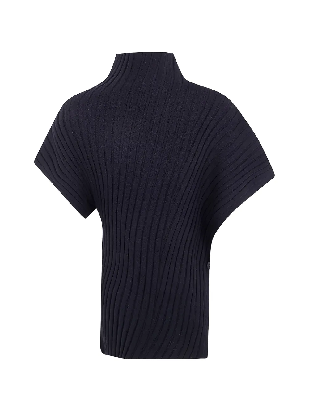 Issey Miyake ribbed high-neck top - Zwart