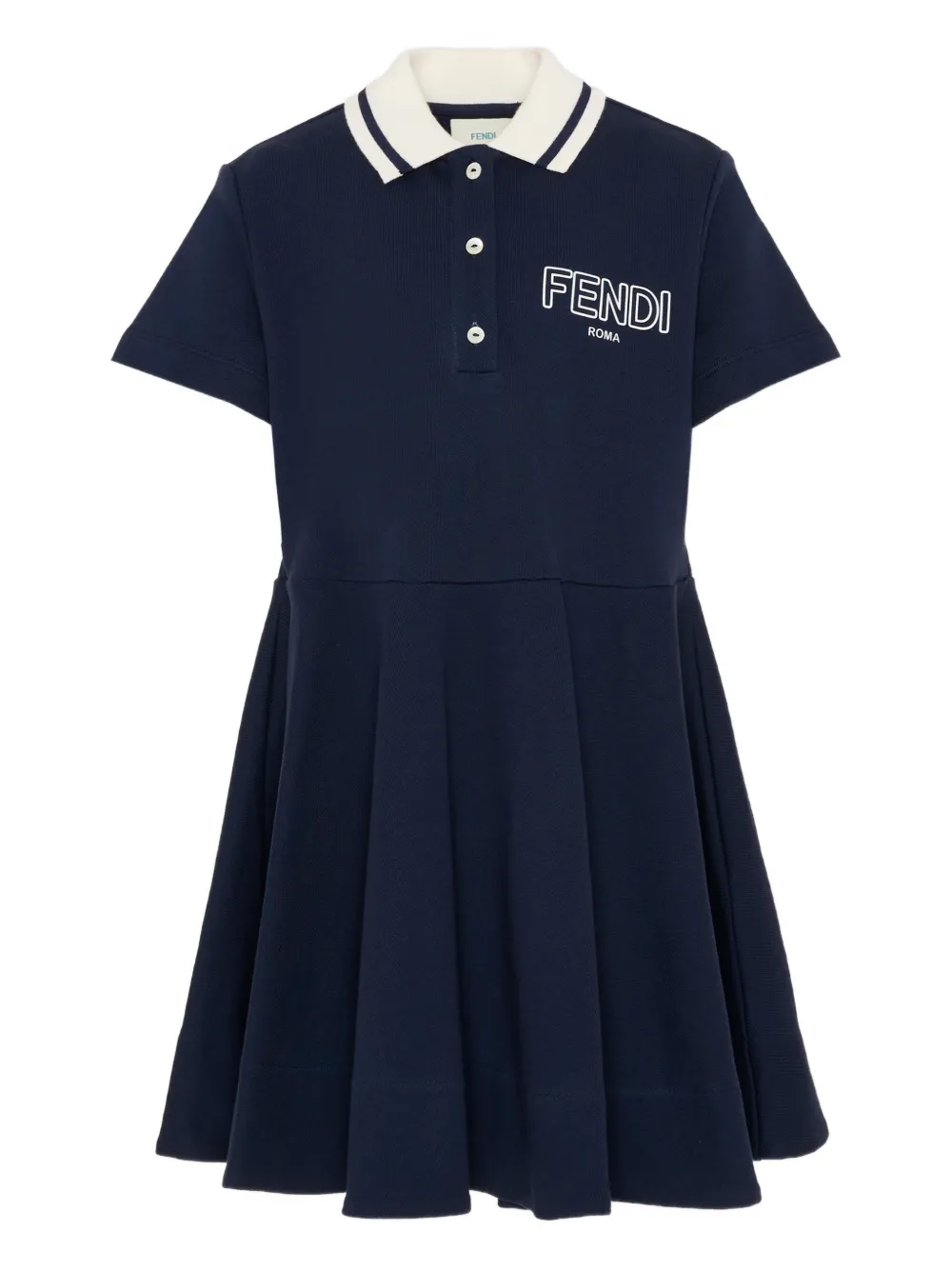 Fendi Kids short-sleeves collared dress - Blue