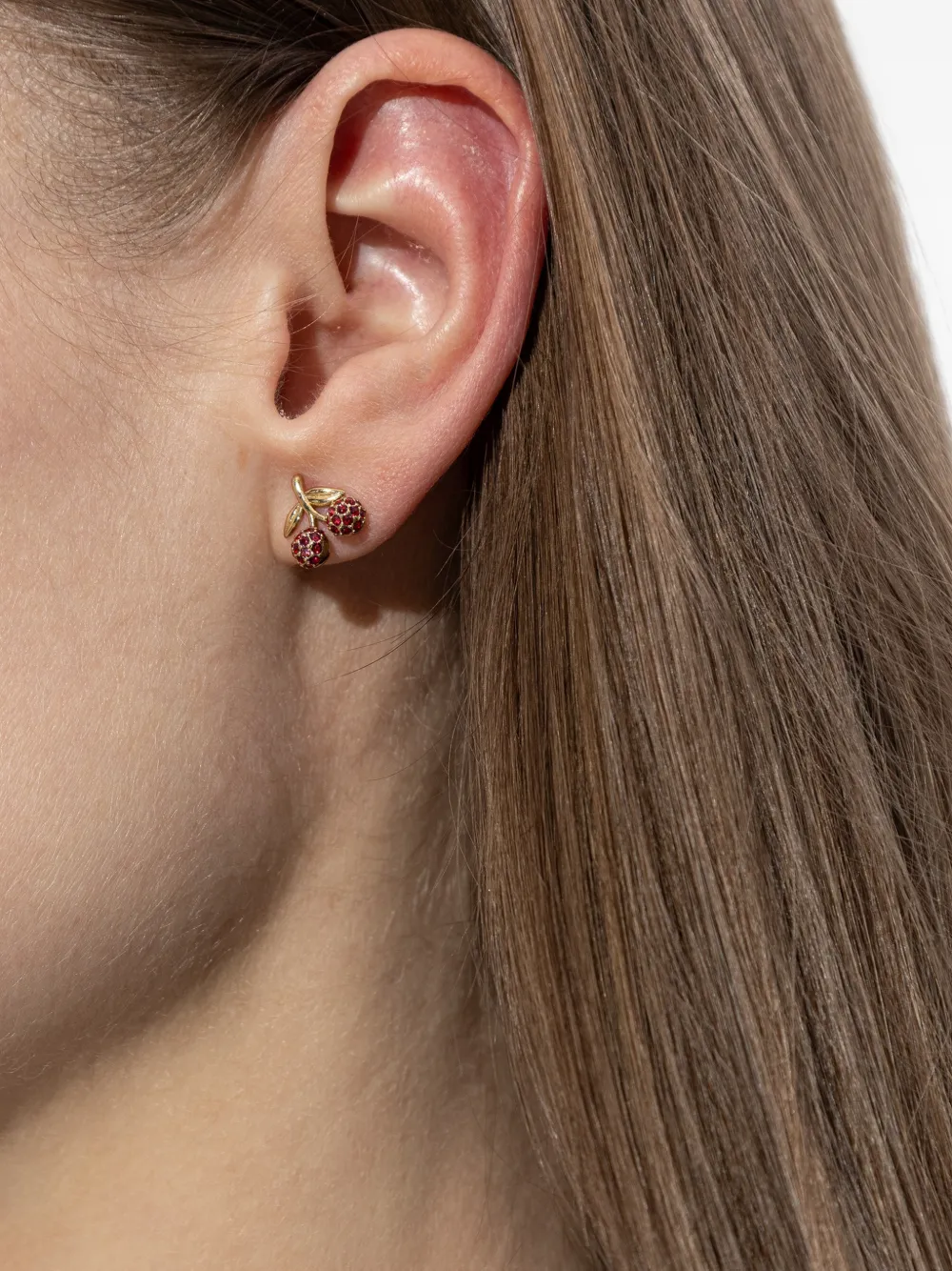  Coach Cherry Embellished Earrings - Gold 