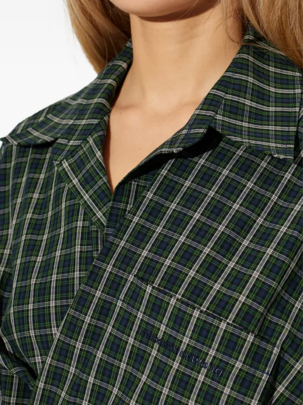 alexander wang green dress Alexander Wang Plaid Wrap Mini Dress