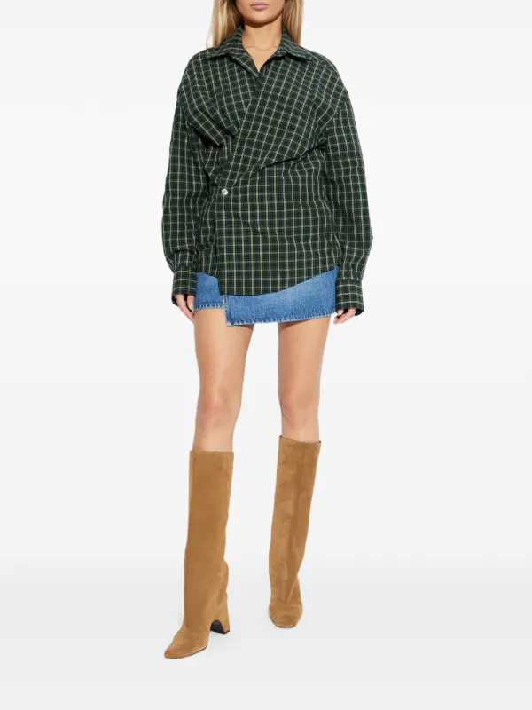 alexander wang green dress Alexander Wang crystal-hotfix cloud-print Mini Dress | Green