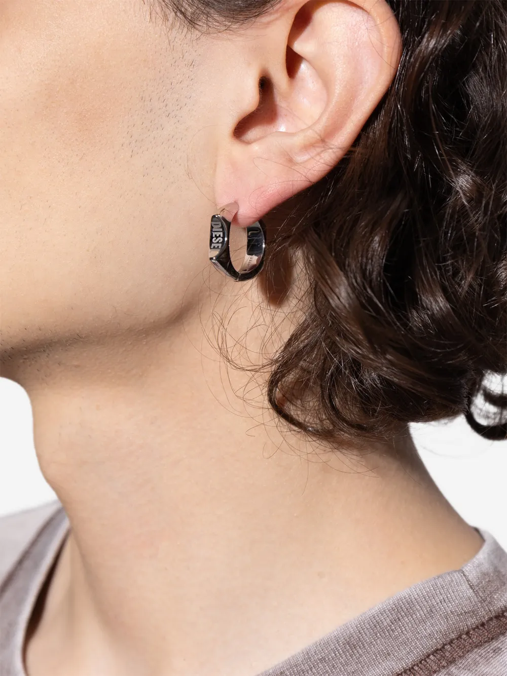  Diesel Pendientes Con Logo - Plateado 