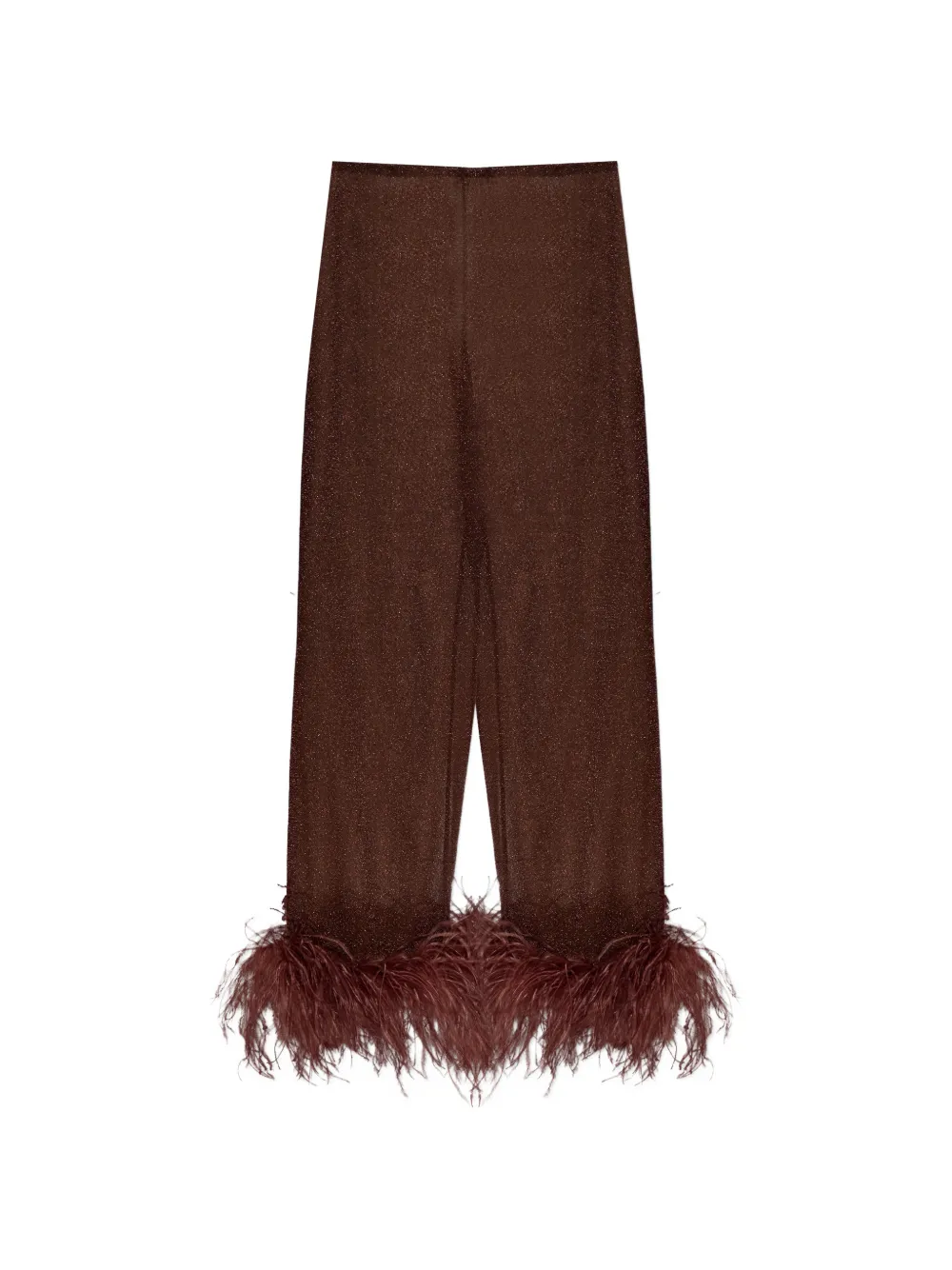 Oséree plumage feather-trim trousers - Marrone