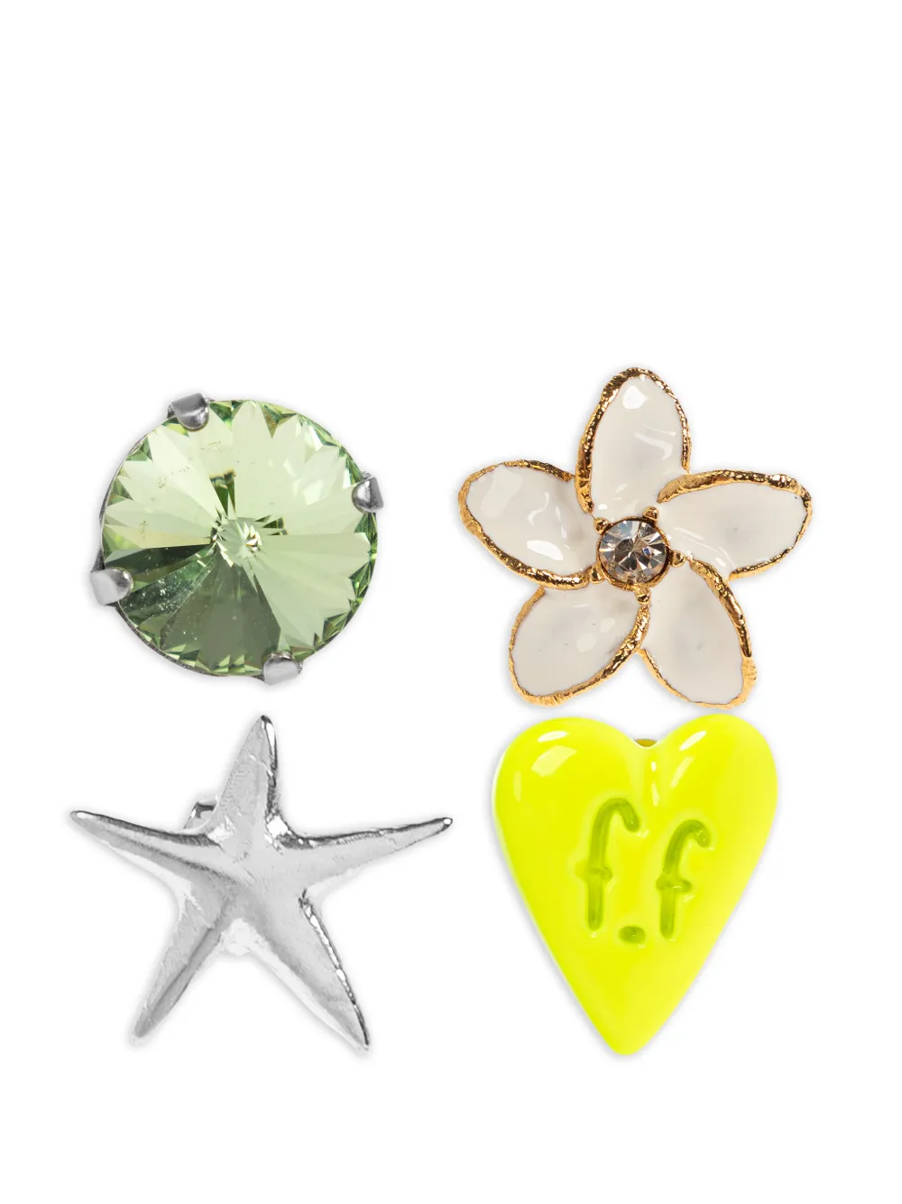 Forte Forte flower star heart earrings - Oro