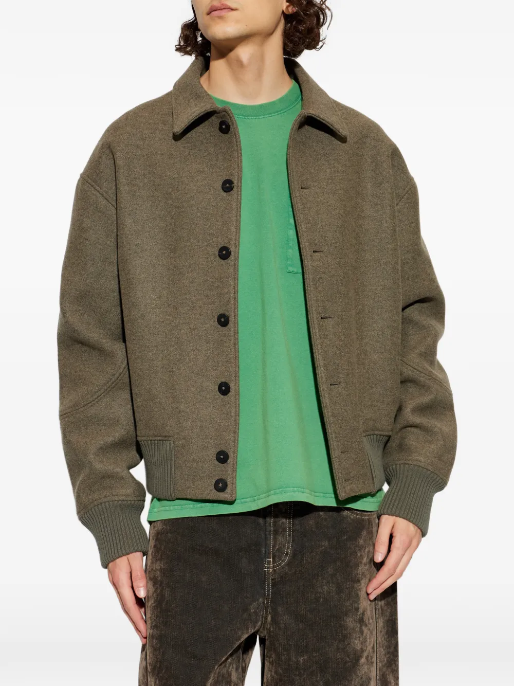  Jacquemus Button Collar Jacket - Brown 
