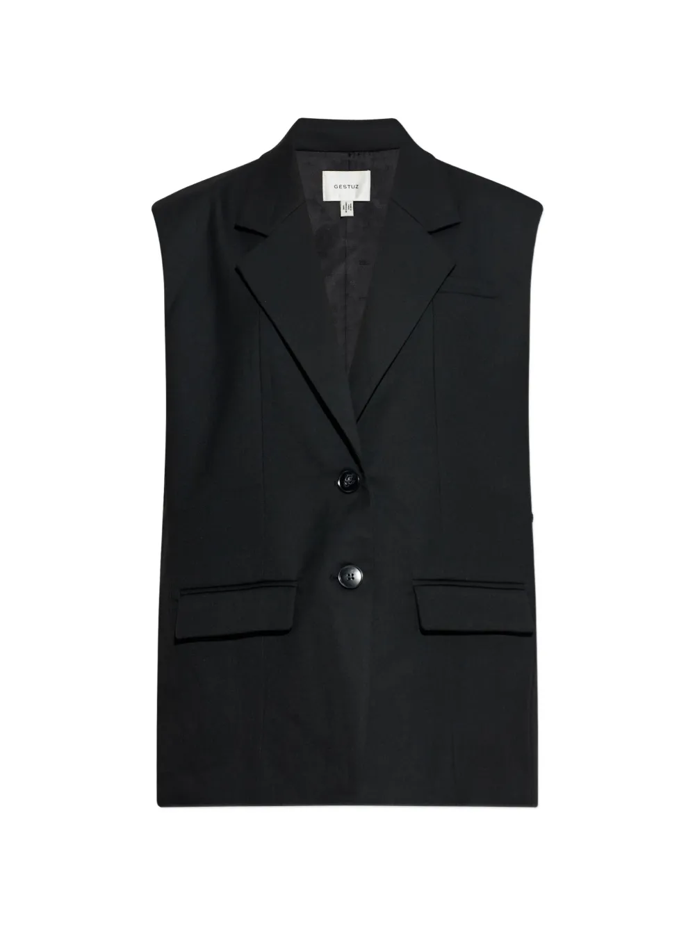 Gestuz buttoned sleeveless jacket - Schwarz