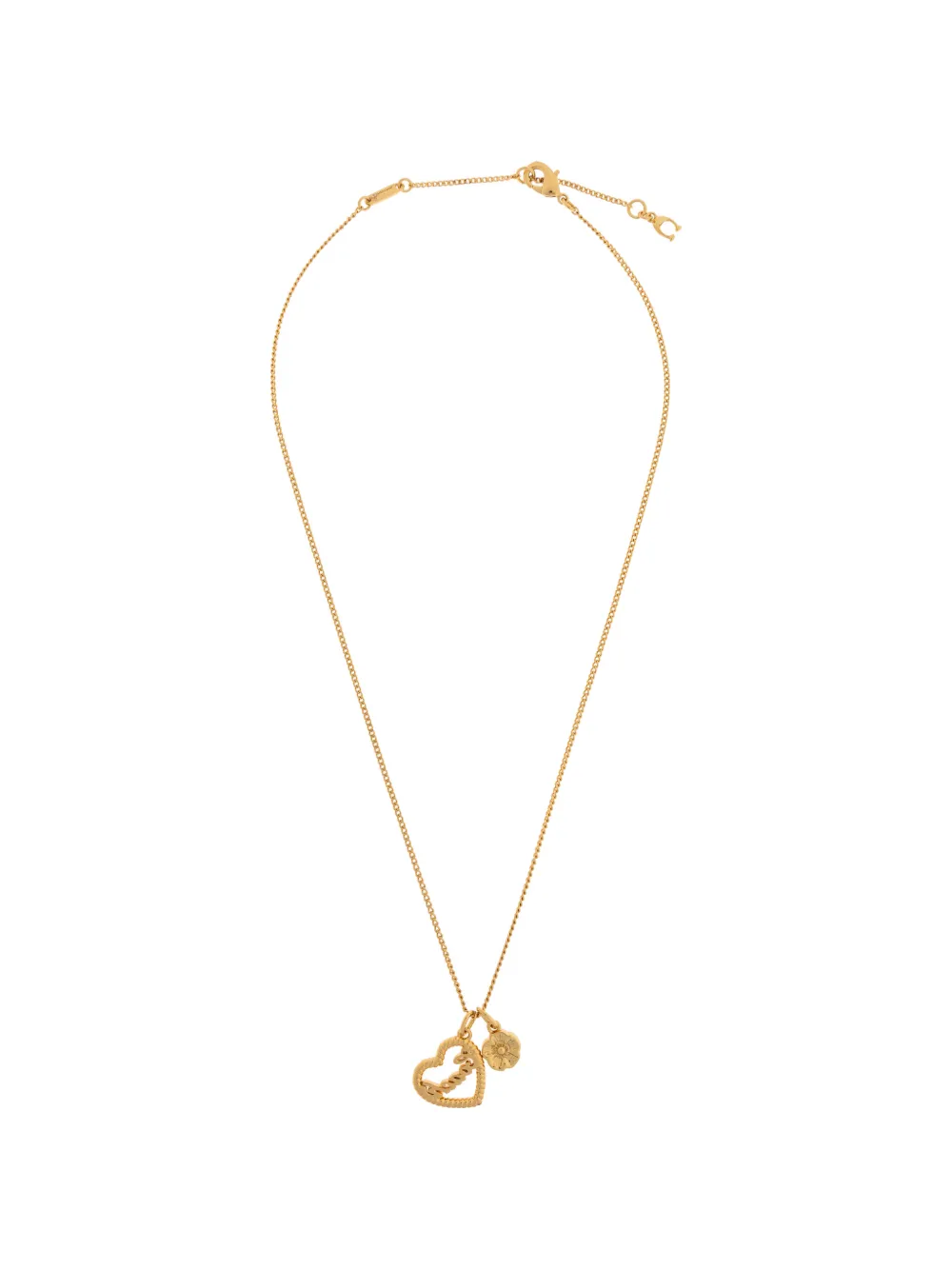 Coach heart floral charm necklace - Oro