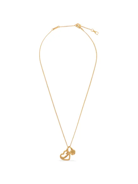 Coach heart floral charm necklace
