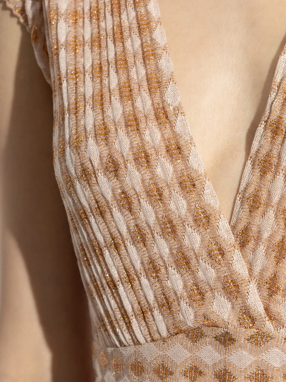 V -Neck Patterned Dress