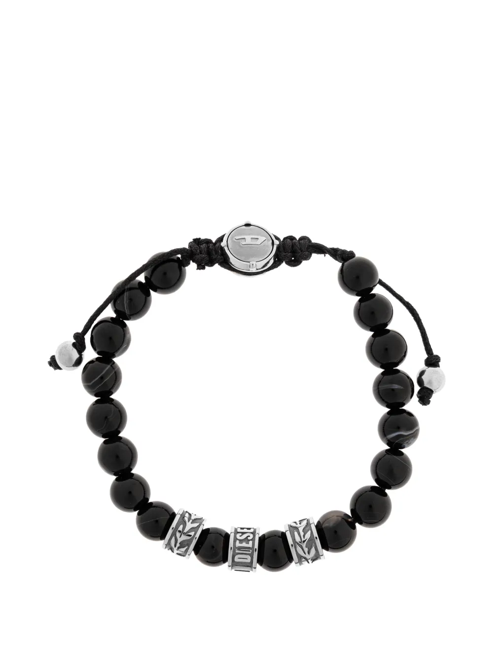 Diesel beaded logo bracelet - Nero