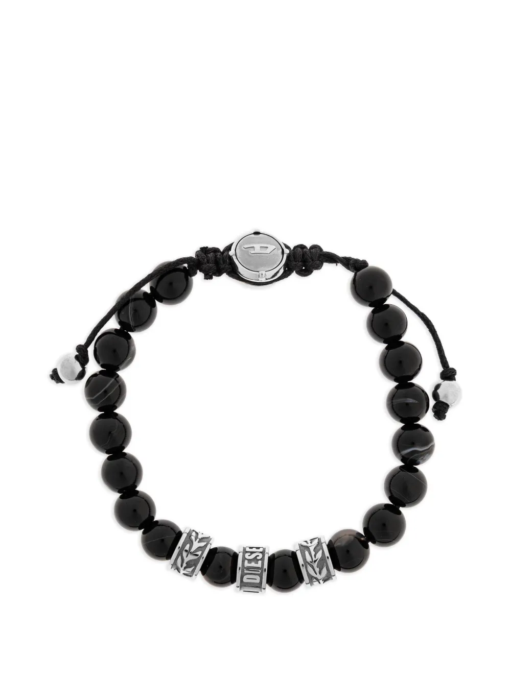 Diesel beaded logo bracelet - Nero
