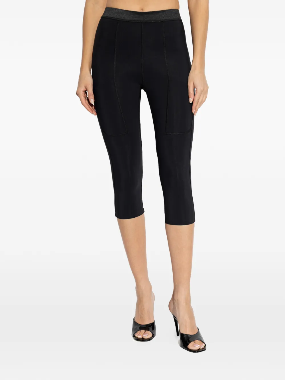  Coperni Elasticated Cycling Capri Shorts - Black 