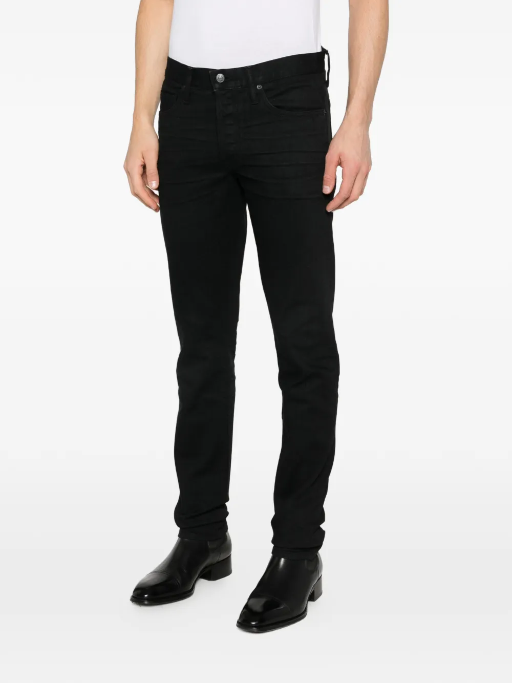  Tom Ford Vaqueros Con Parche Del Logo - Negro 