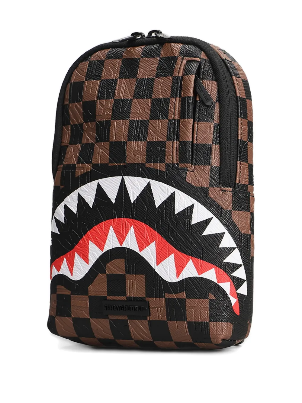  Sprayground Check 2 Shark Shoulder Bag - Brown 