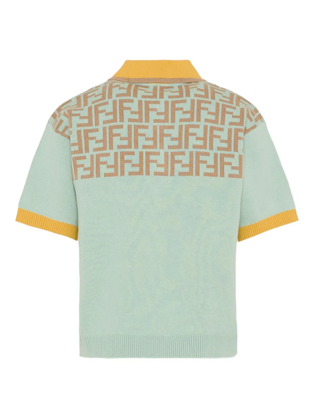  Fendi Kids Logo-patterned Short-sleeves Polo Shirt - Green 