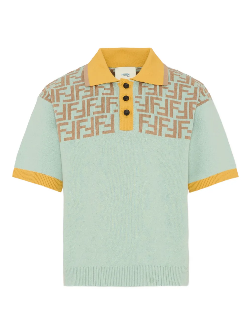 Fendi Kids logo-patterned short-sleeves polo shirt - Verde