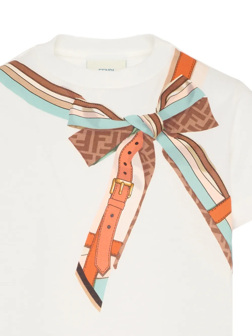 Fendi Kids Grafisch T-shirt Wit