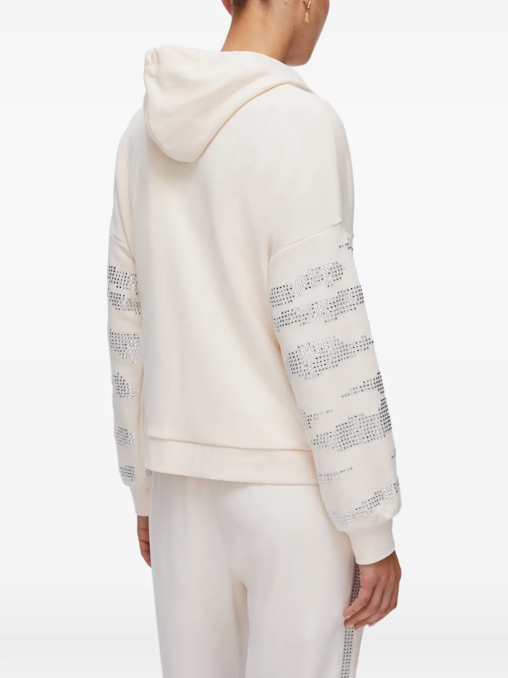 LIU JO Hoodie met rits en studs Beige