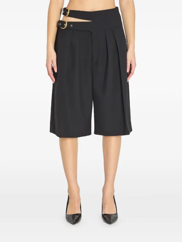 Chloé double-belt Pleated Shorts | Black | FARFETCH