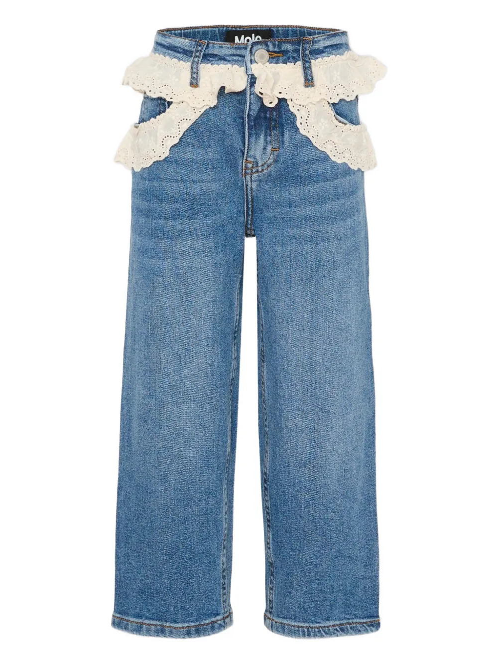 Molo eyelet-details jeans - Blu