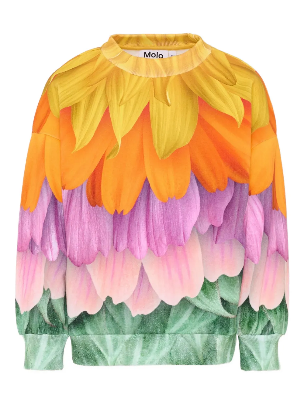 Molo floral-print crew-neck top - Arancione