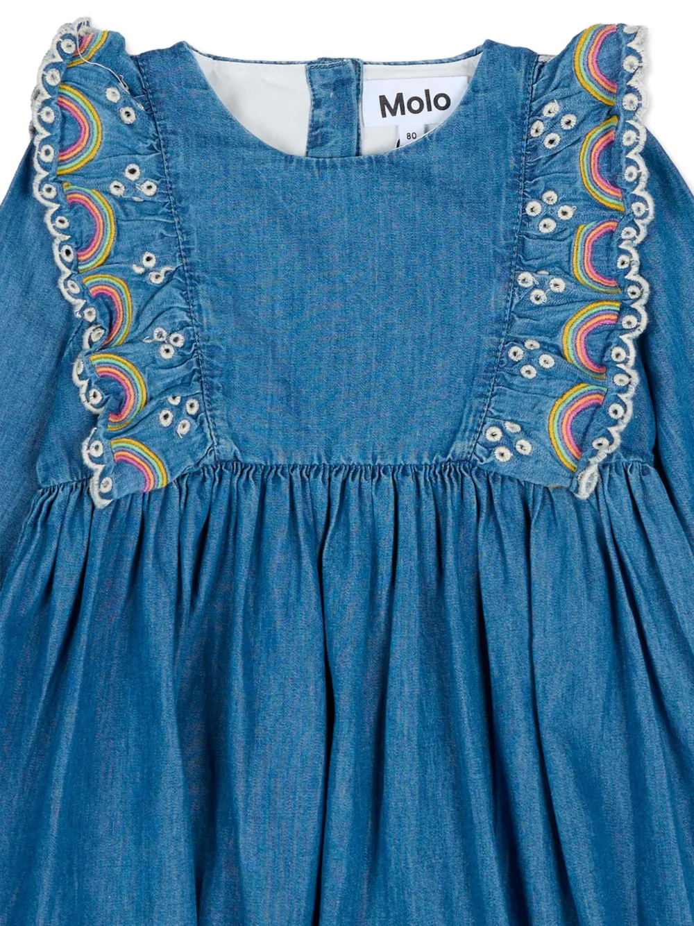 Molo Jurk met ruches en regenboogdetails Blauw