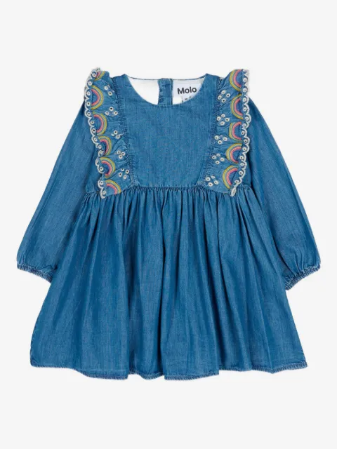 Molo rainbow-details ruffled dress
