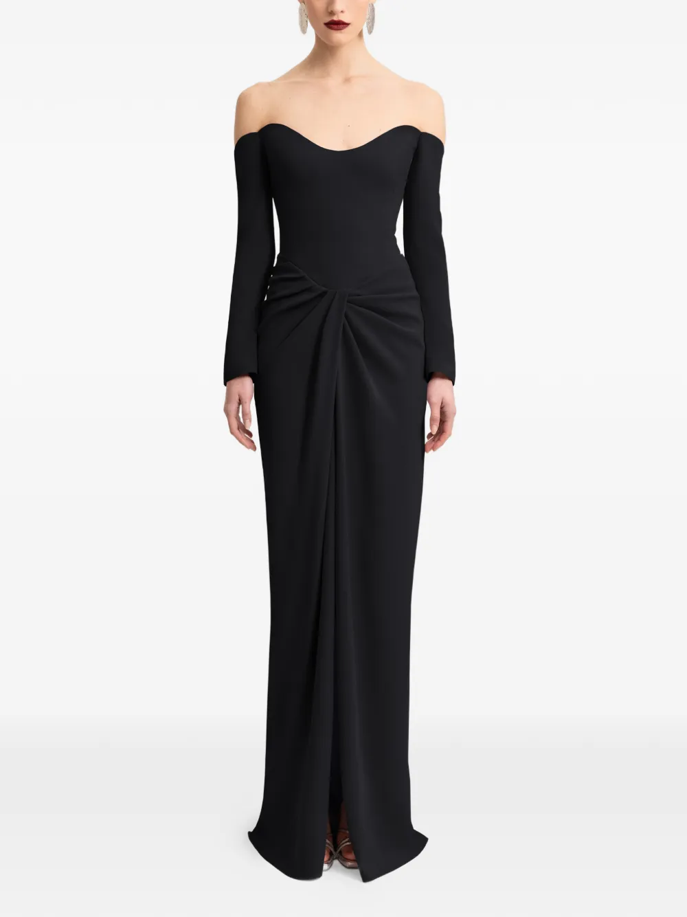 Gemy Maalouf off-shoulder draped maxi dress - Black