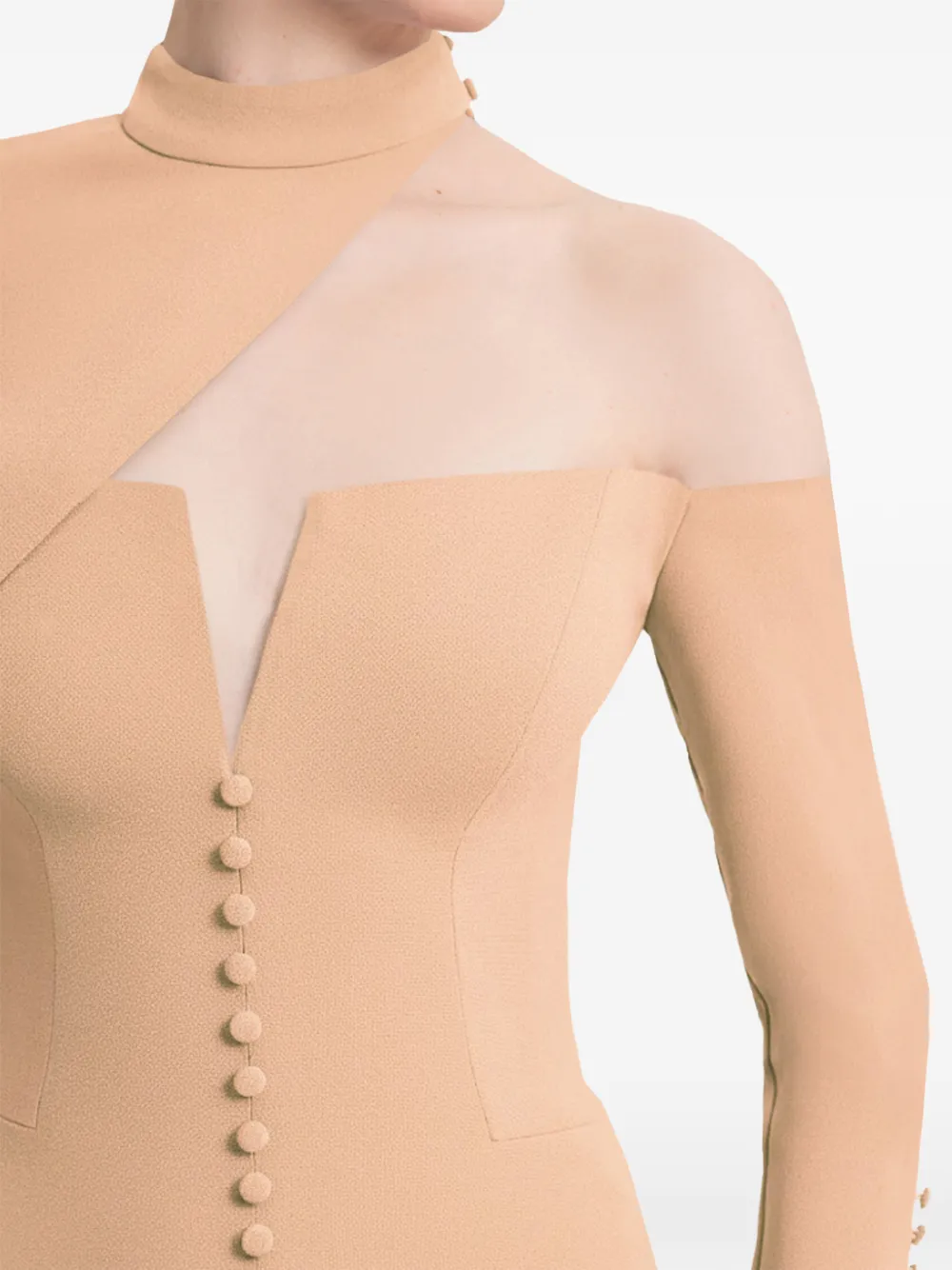 Gemy Maalouf Maxi-jurk met knopen Beige