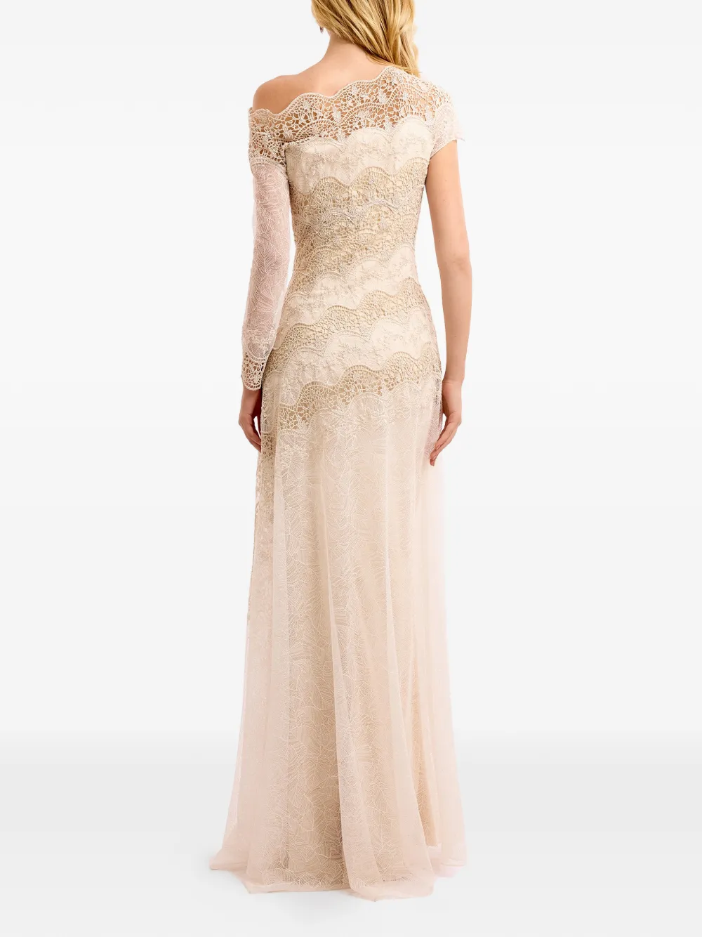 Gemy Maalouf embroidered lace gown - Beige
