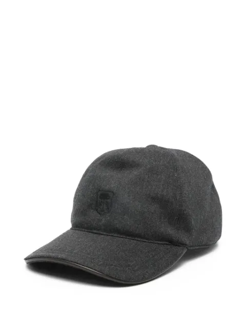 Corneliani melange dark grey emblem cap 