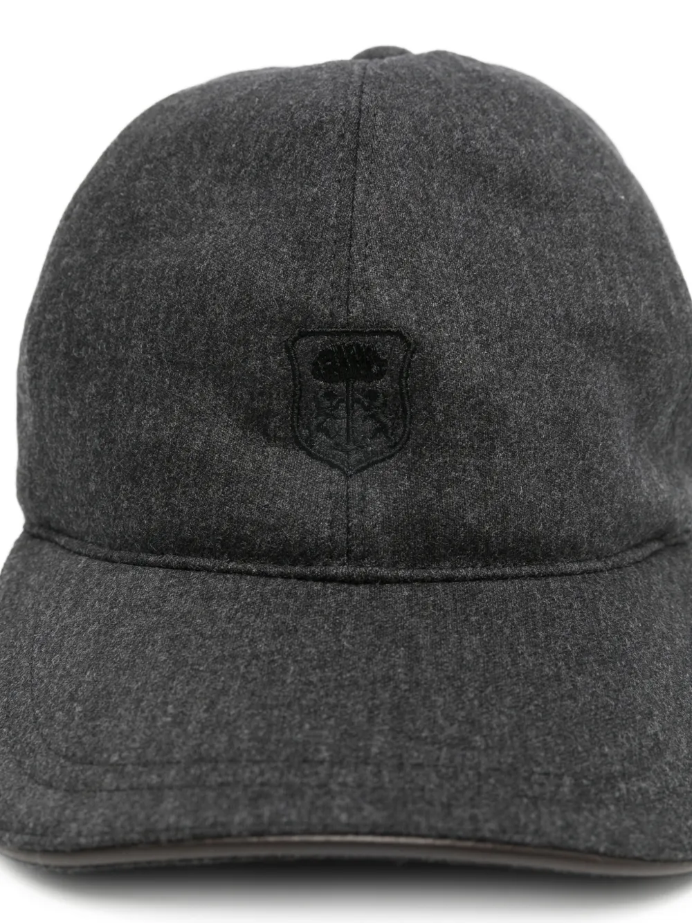  Corneliani Melange Dark Grey Emblem Cap 
