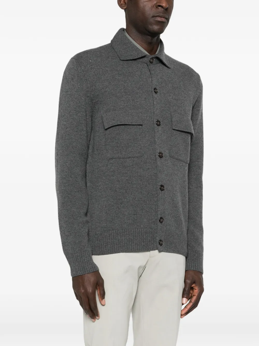 Button-Fastening Pocket Shirt