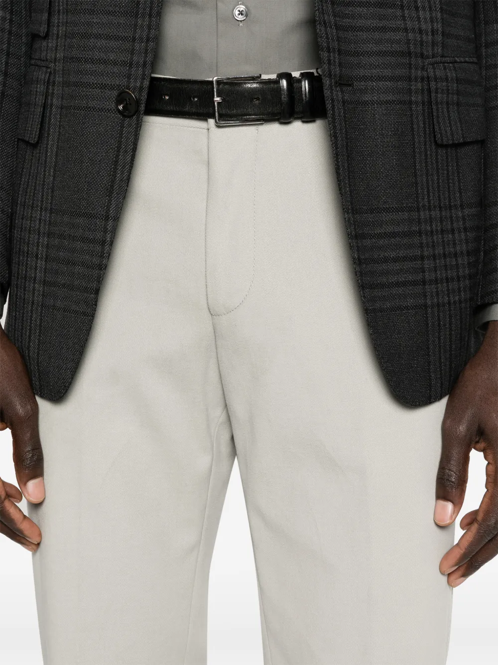Corneliani Broek met zak en riemlus Beige