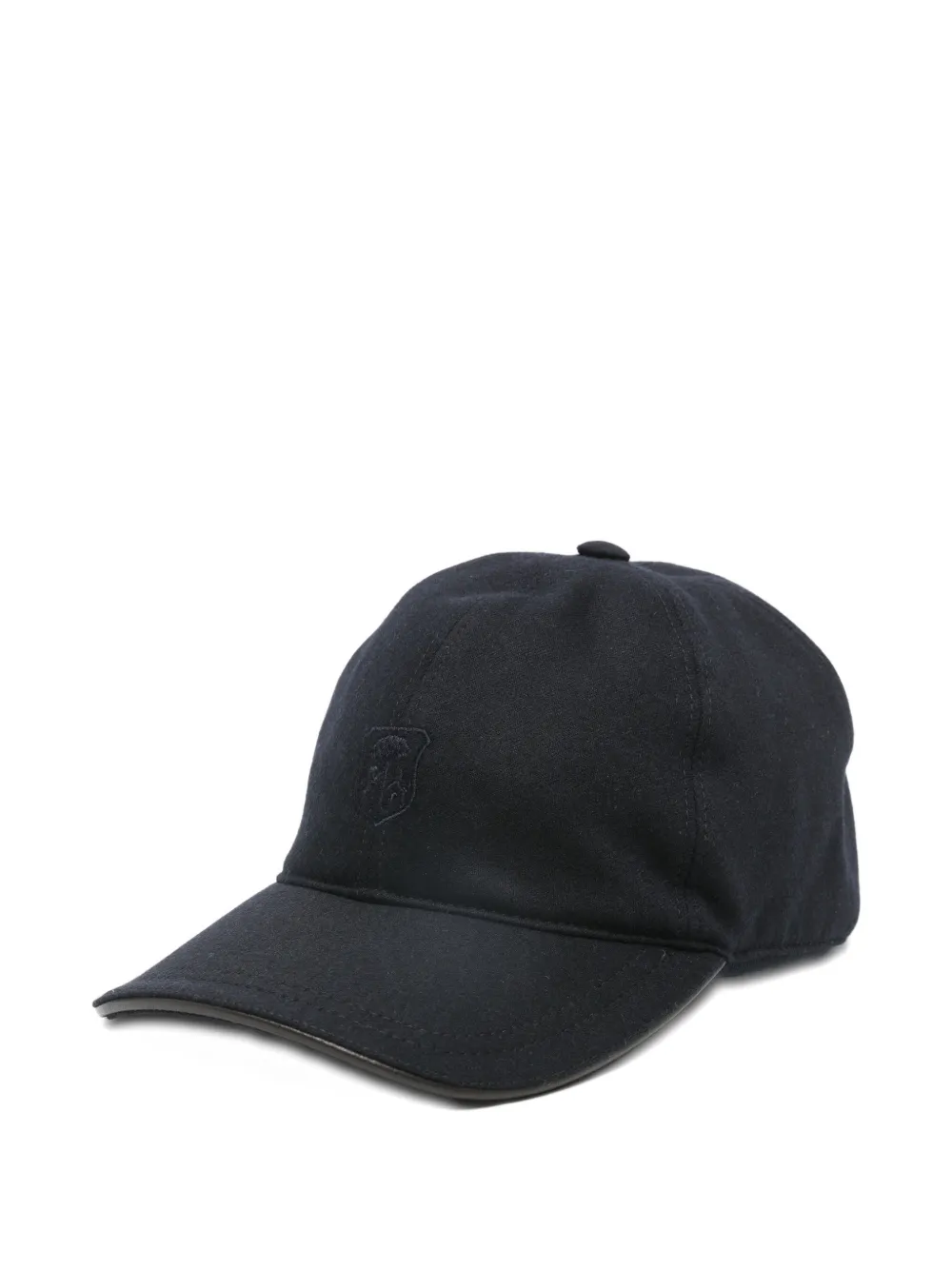 Corneliani Tonal Logo Cap In Black