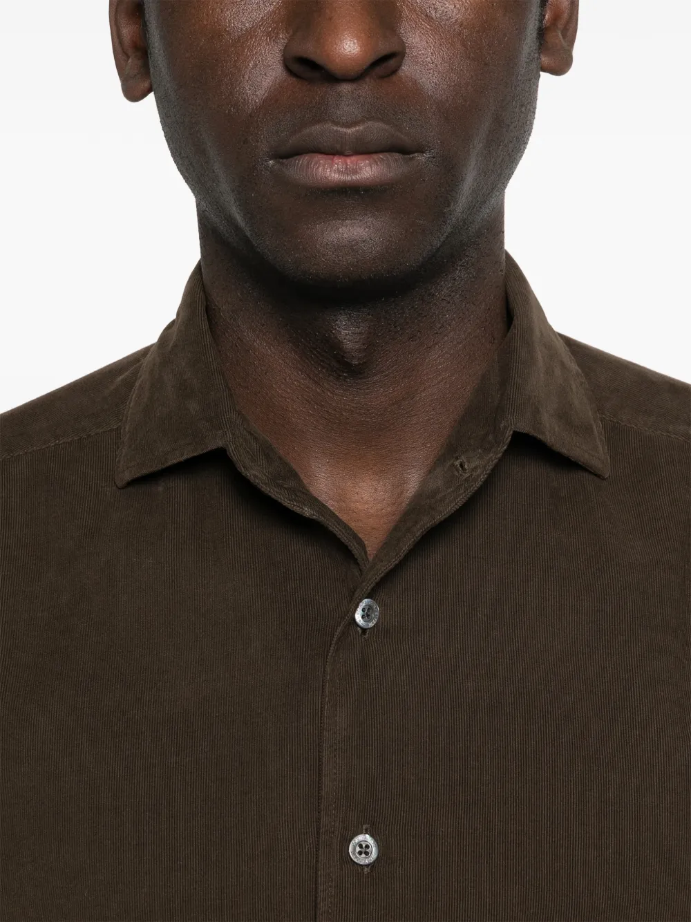 Corneliani Ribfluwelen overhemd Bruin