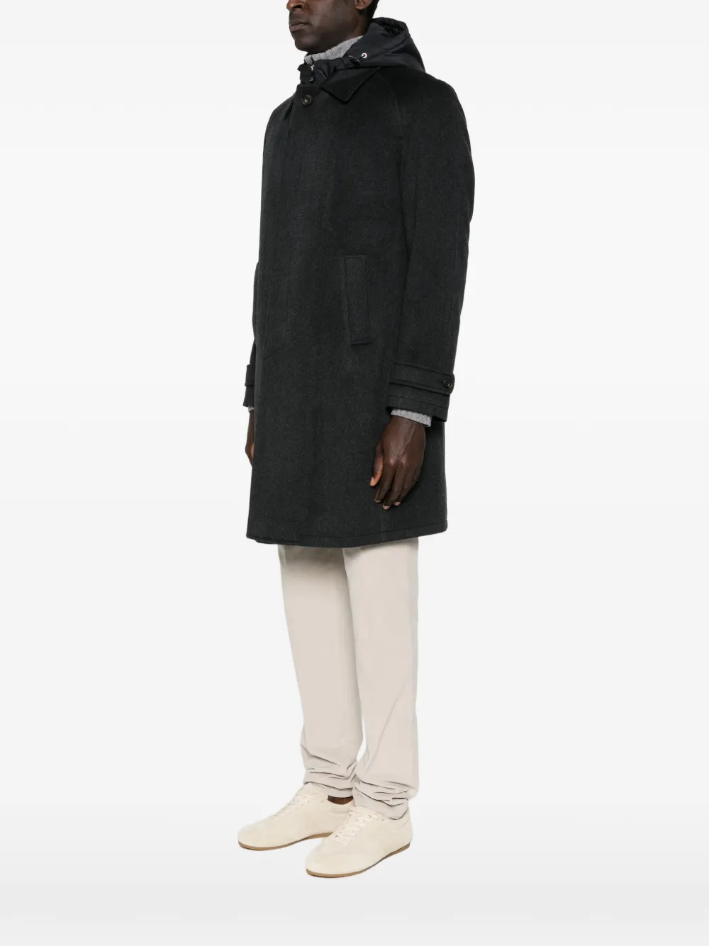Corneliani Jas met capuchon en zak Grijs
