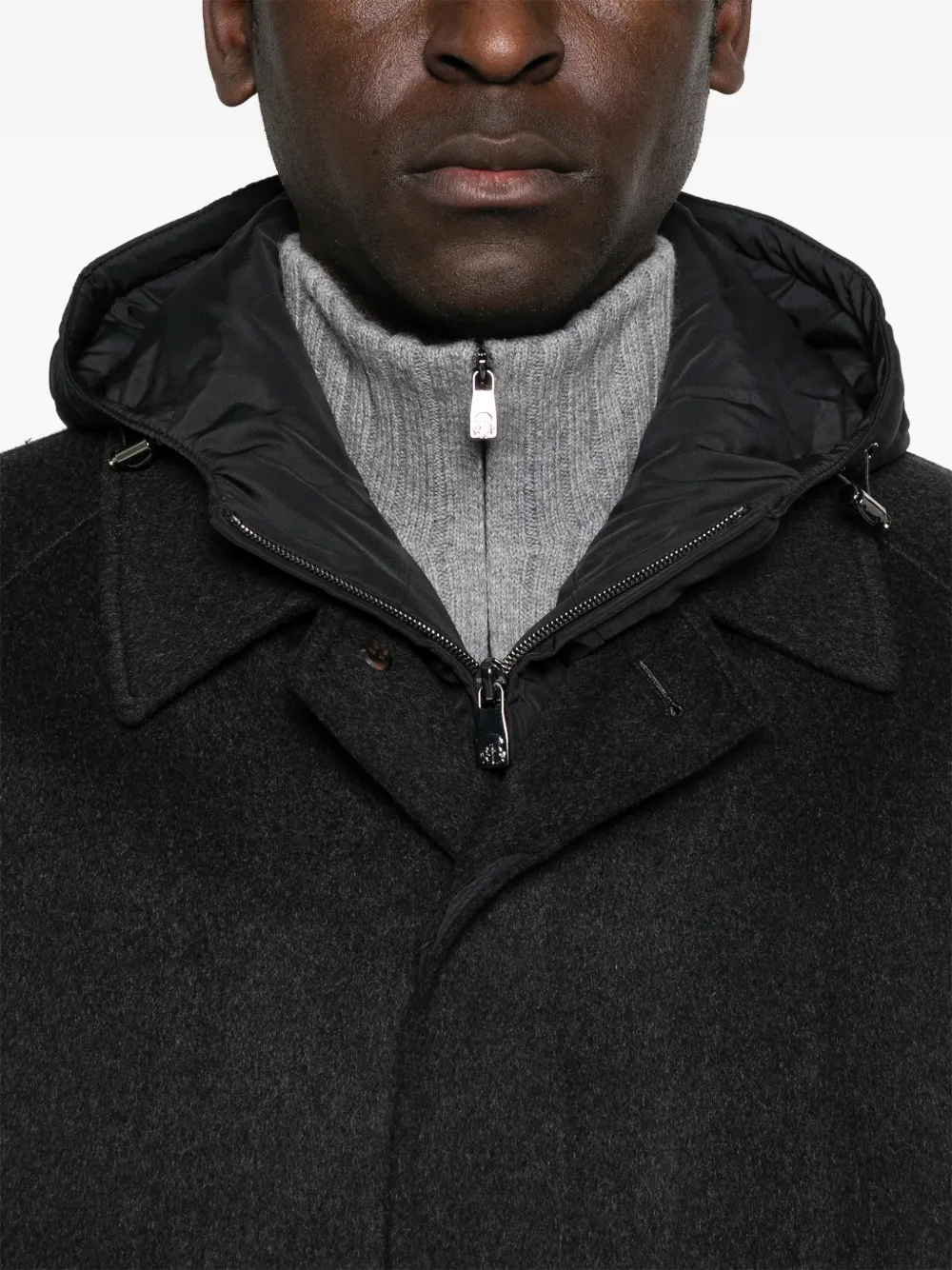 Corneliani Jas met capuchon en zak Grijs