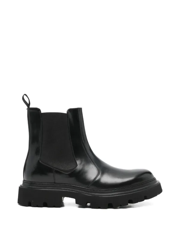 Corneliani Platform Pull-tab Chelsea Boots in Black