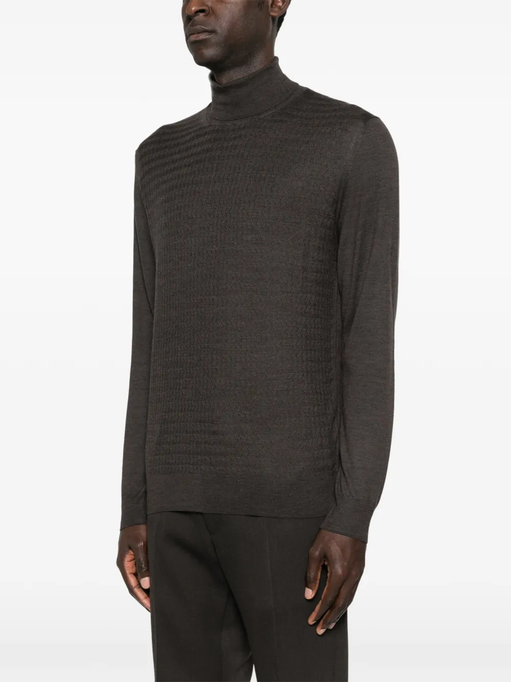 Roll-Neck Patterned Sweater