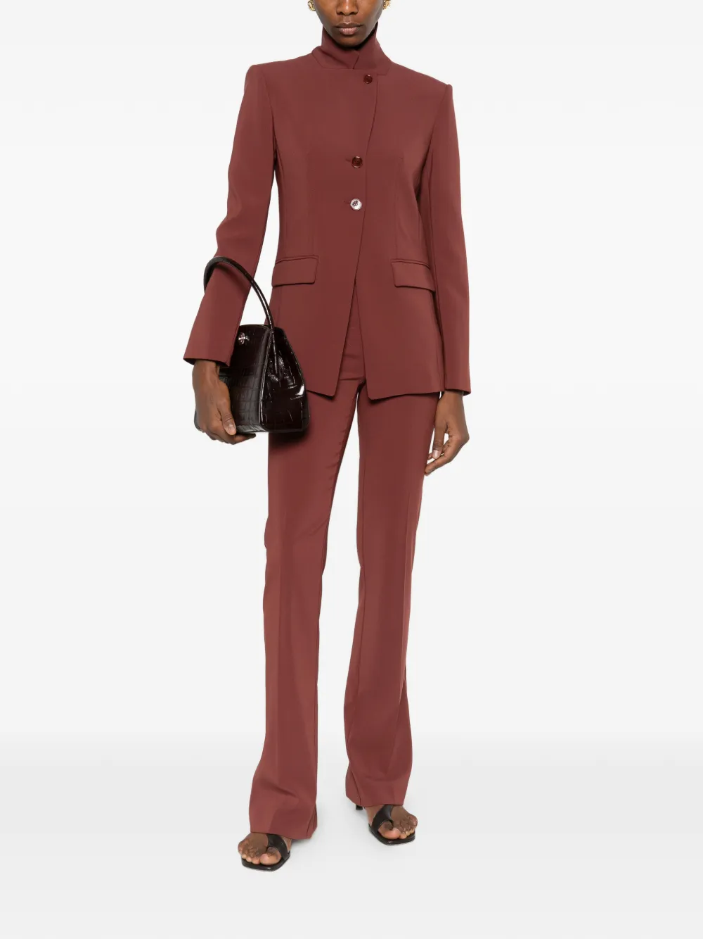 Patrizia Pepe Slim-fit crêpe broek Rood