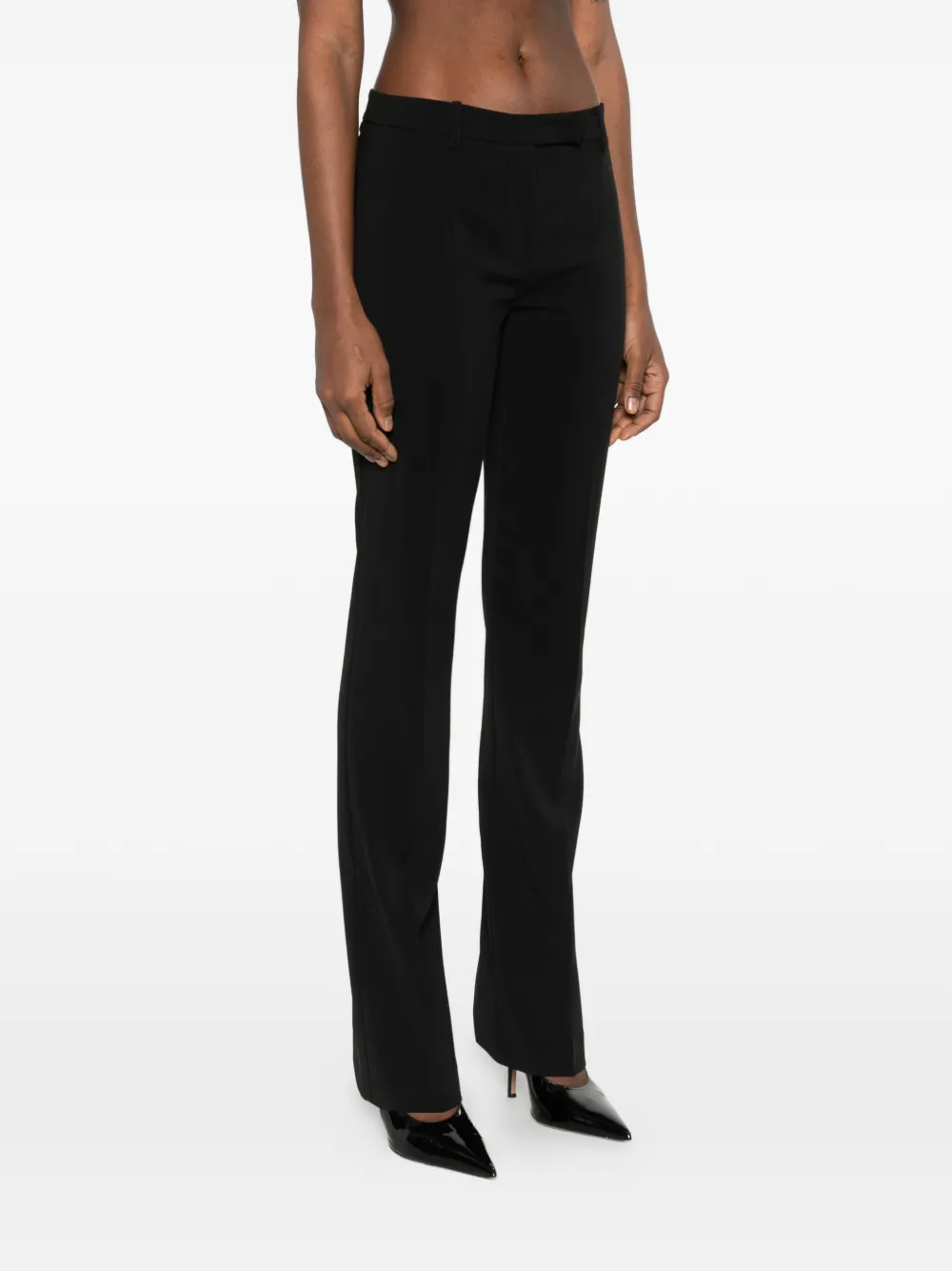 Patrizia Pepe Slim-fit crêpe broek Zwart