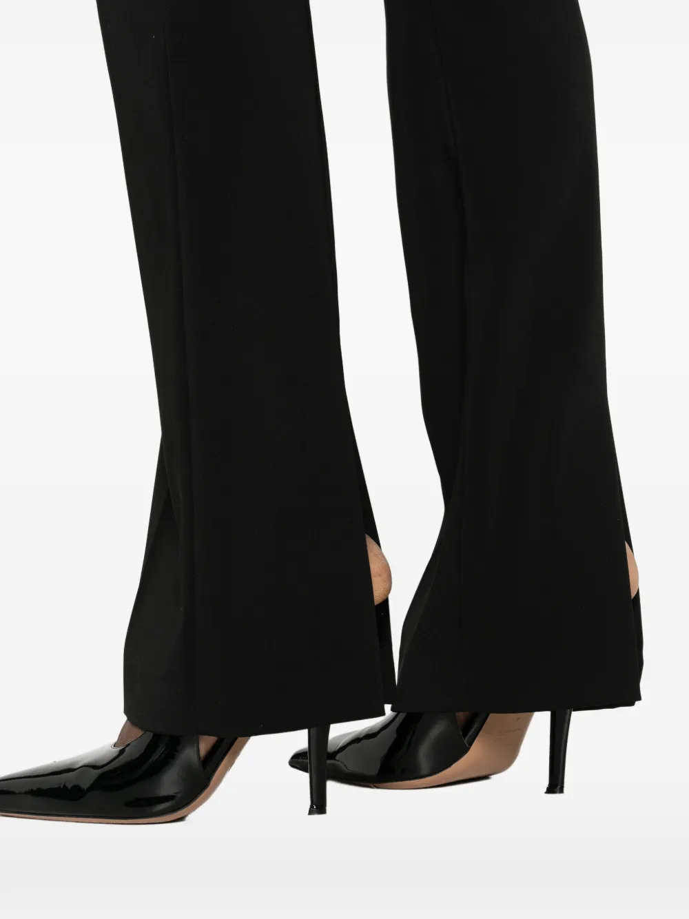 Patrizia Pepe Slim-fit crêpe broek Zwart