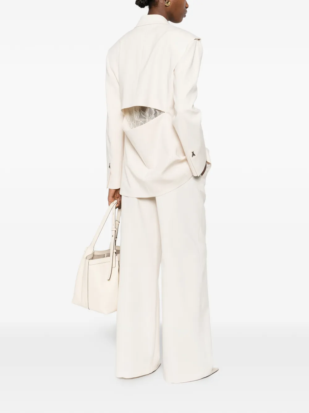  Patrizia Pepe Oversized Lace-back Blazer - Neutrals 