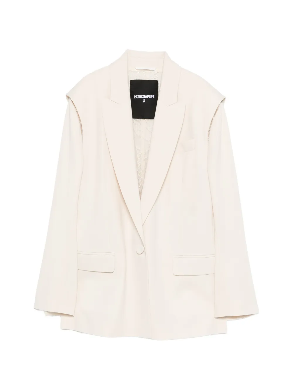 Patrizia Pepe oversized lace-back blazer - Toni neutri