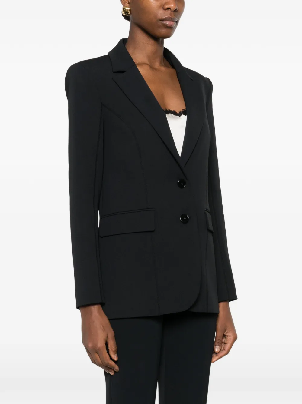 Patrizia Pepe Blazer van zacht katoen Zwart