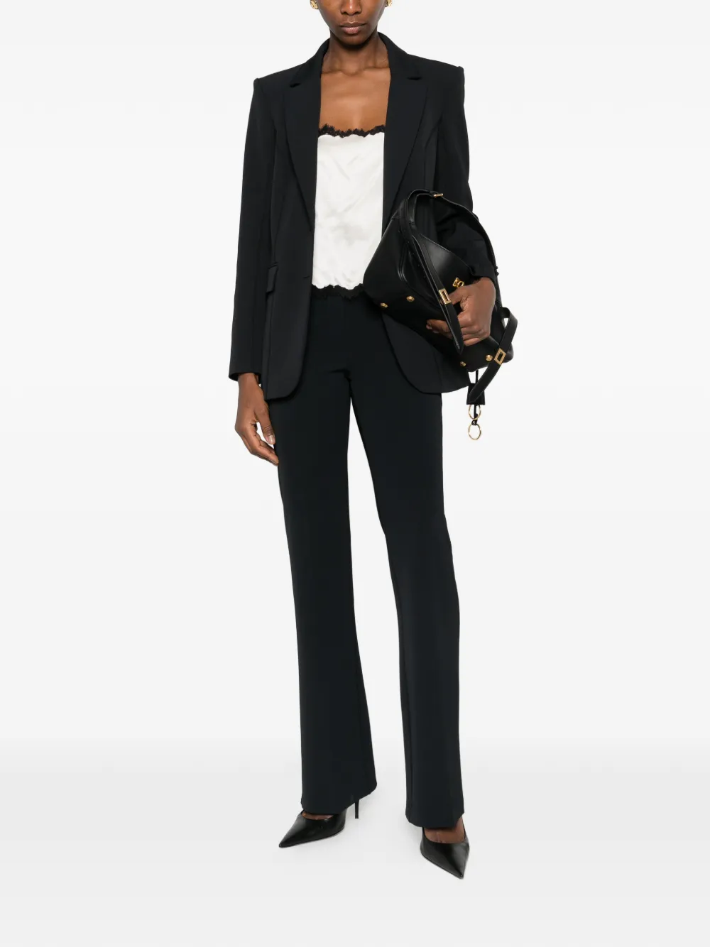 Patrizia Pepe Blazer van zacht katoen Zwart