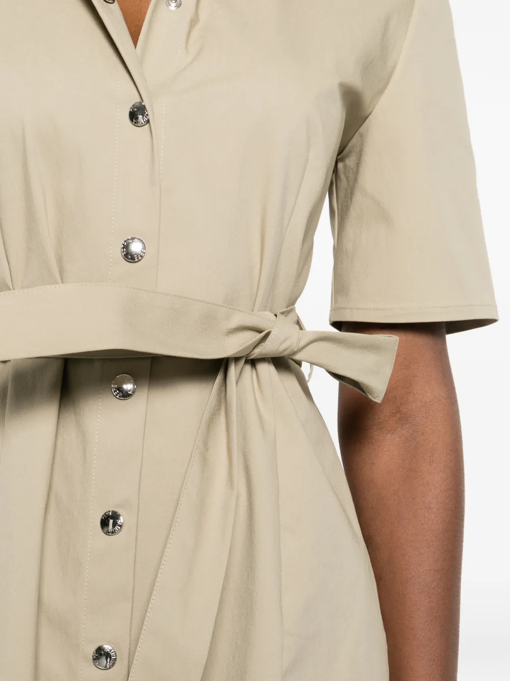 Patrizia Pepe Midi-jurk met ceintuur Beige