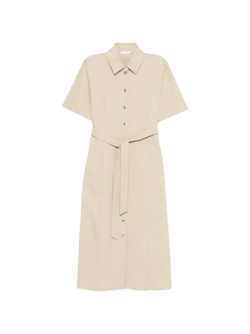 Patrizia Pepe belted shirt midi dress - Toni neutri